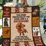 dachshunds protect home dachshund doxie wiener dog lovers cl291220109mi quilt blanket d2315985